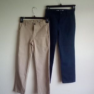 2 pair set of size 10 old navy uniform slacks, with adjustable waistband "flex"